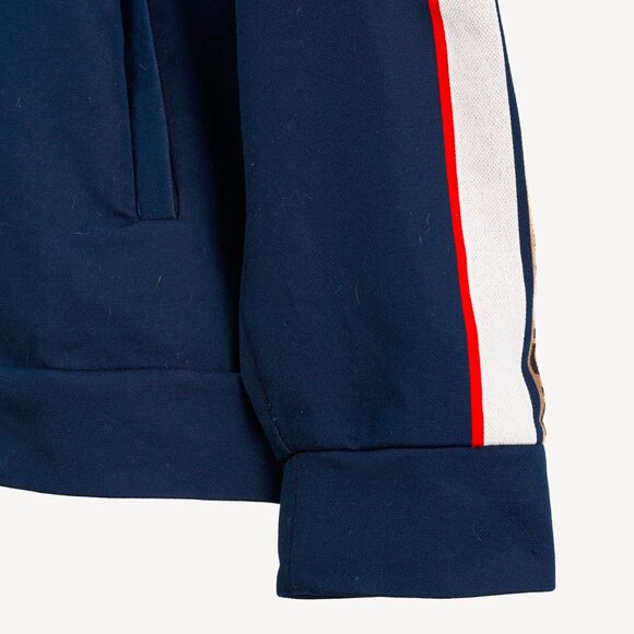 Fendi x Fila Navy Cotton-Blend Logo Stripe Pullover Hoodie - Picture 10 of 16